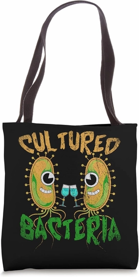 Funny Wine Drinking Biology Science Cultured Bacteria Tote Bag