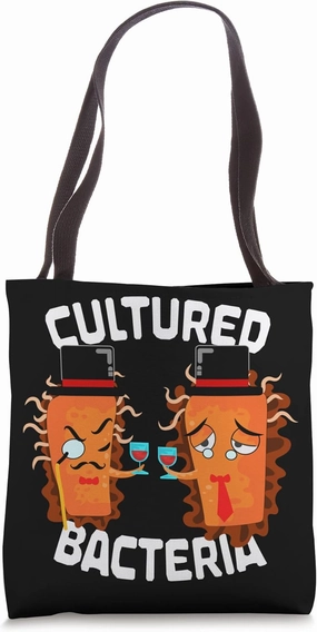 Funny Wine Drinking Microbiology Science Cultured Bacteria Tote Bag