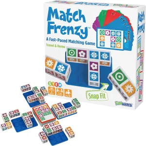 Funwares Match Frenzy: Portable Pattern Matching Puzzle Game, Family Mini Board Games, Perfect for Travel & Home Play, Road Trip Activities for Kids and Adults, Quick Set-Up - 4-Player