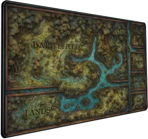 Game Forest Large Mouse Pad XXL Green Map Playmat for MTG Adventure Gaming Deskpad Desk Mat for Keyboard and Mouse Mat with Stitched Edges Anti-Slip Funny Desk Pad, 31.5 X 15.8 in