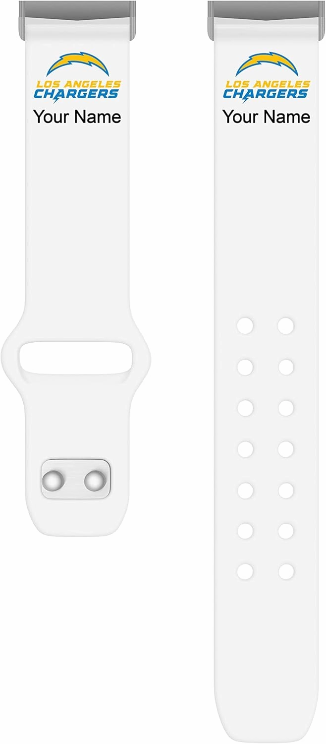 Game Time Los Angeles Chargers Custom Name HD Watch Band Compatible with Fitbit Versa 3 and Sense