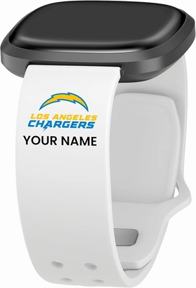 Game Time Los Angeles Chargers Custom Name HD Watch Band Compatible with Fitbit Versa 3 and Sense