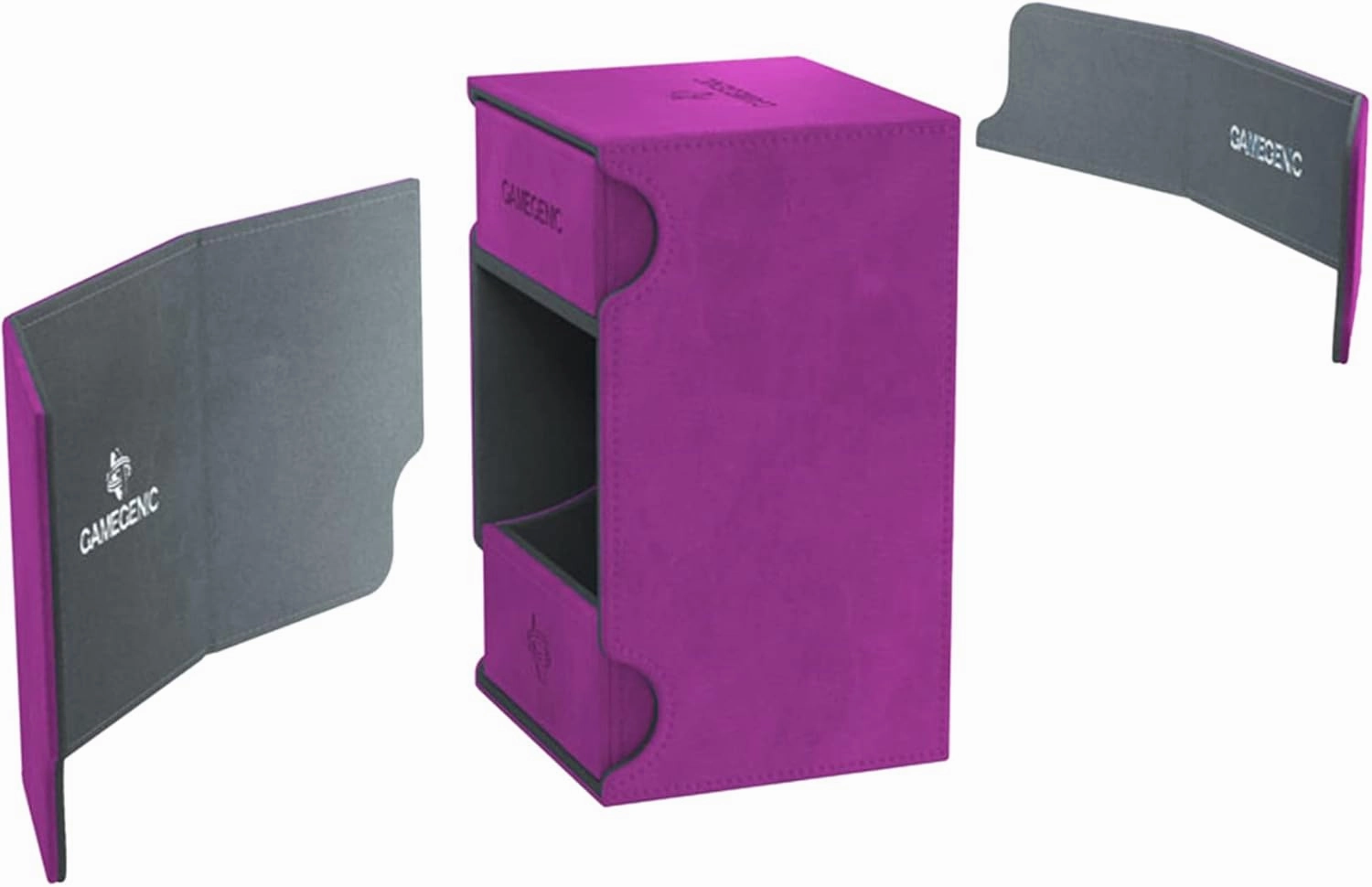 GameGenic Deck Box – Watchtower XL Purple 100CT – Durable and Sturdy TCG, OCG, CCG Card Storage – Compatible with Pokemon, Yugioh, Commander, and MTG Magic: The Gathering Cards