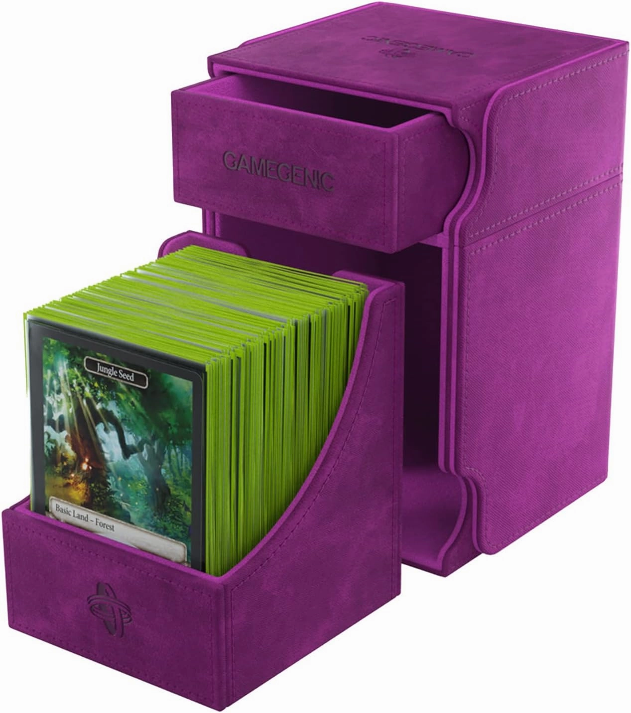 GameGenic Deck Box – Watchtower XL Purple 100CT – Durable and Sturdy TCG, OCG, CCG Card Storage – Compatible with Pokemon, Yugioh, Commander, and MTG Magic: The Gathering Cards