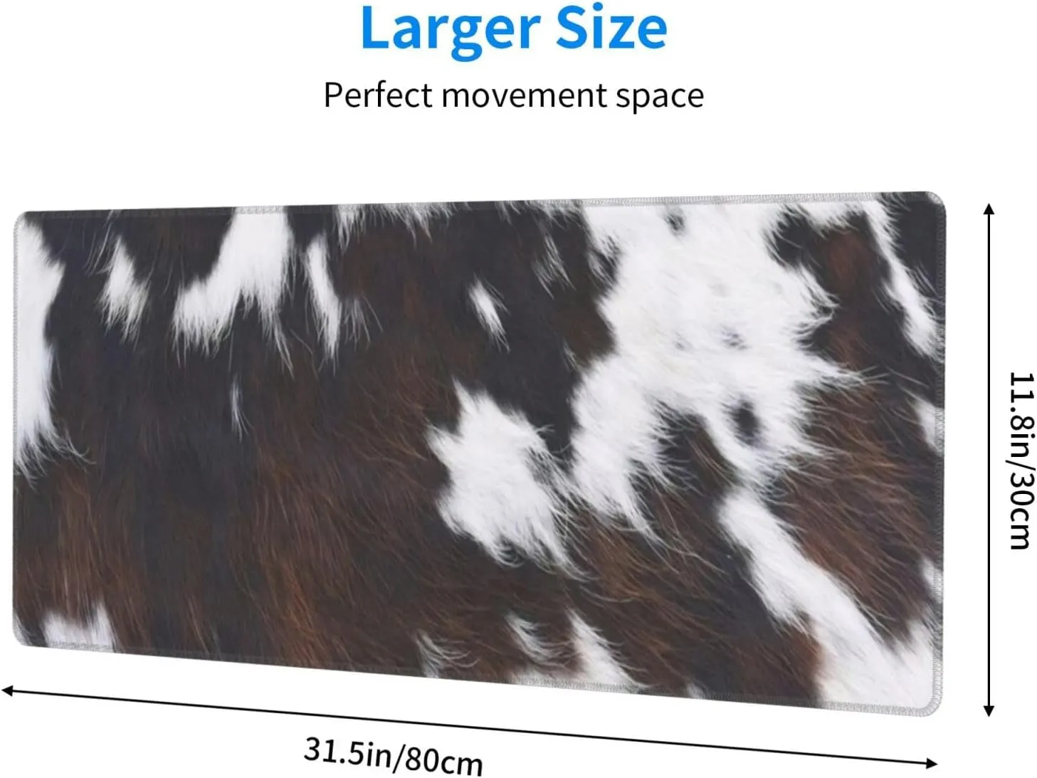 Gaming Mouse Pad,Large Non-Slip Rubber Base Mousepad,Keyboard Mouse Mat,Desk Pad with Stitched Edges,31.5x11.8inch,Cowhide