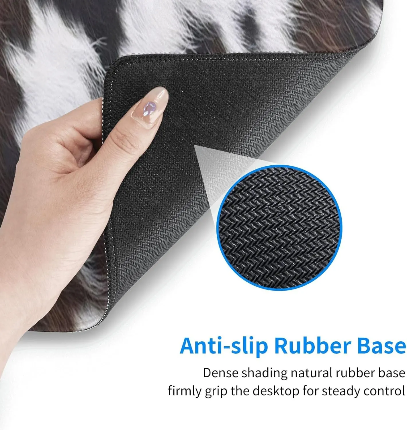 Gaming Mouse Pad,Large Non-Slip Rubber Base Mousepad,Keyboard Mouse Mat,Desk Pad with Stitched Edges,31.5x11.8inch,Cowhide