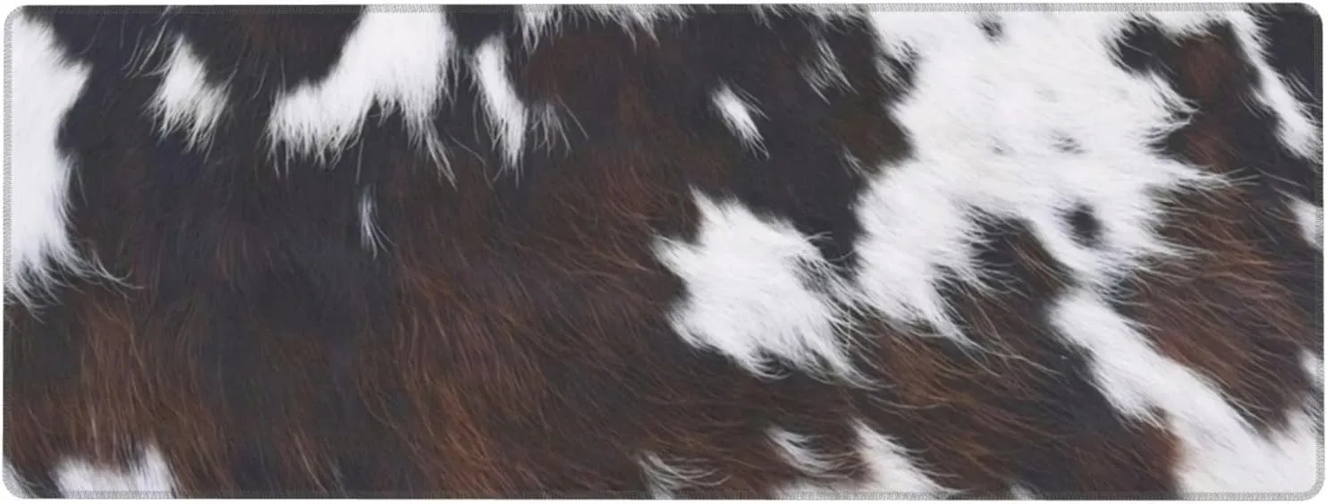 Gaming Mouse Pad,Large Non-Slip Rubber Base Mousepad,Keyboard Mouse Mat,Desk Pad with Stitched Edges,31.5x11.8inch,Cowhide