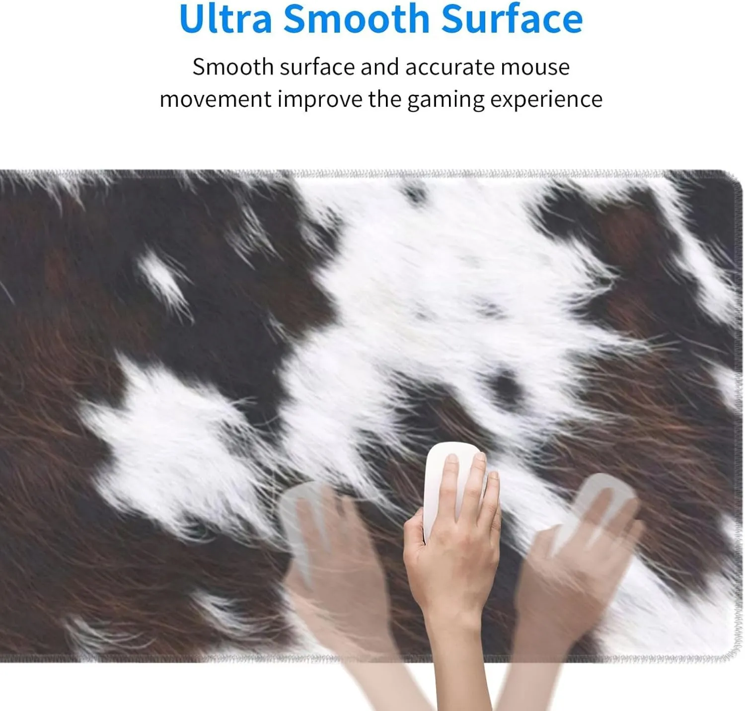 Gaming Mouse Pad,Large Non-Slip Rubber Base Mousepad,Keyboard Mouse Mat,Desk Pad with Stitched Edges,31.5x11.8inch,Cowhide
