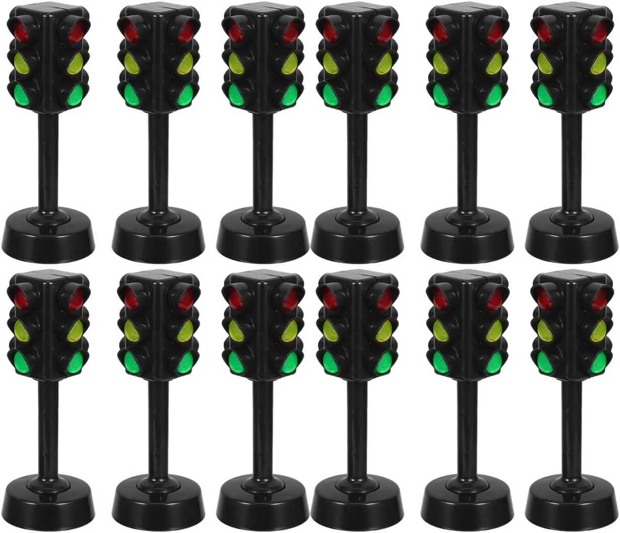 Garneck Boys and Girls's Traffic Light Lamp 12pcs Mini Signal Lights Interactive Toys for Safety Awareness