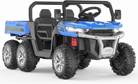 Garvee 24V Electric Ride On Dump Truck for Kids - 2-Seater 4WD 6 Wheels Remote Control Car with Dump Bed | ASTM Certified Kids Ride-On Toy Truck w/Parent Control & Music