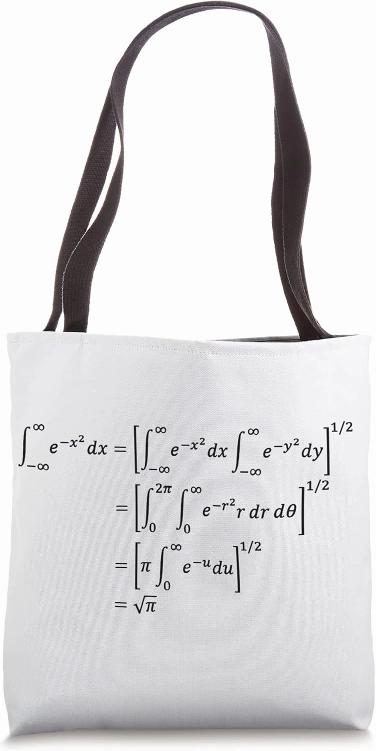 Gaussian integral calculation, cool math and science proof Tote Bag