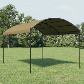 Gazebo Taupe and Black Polyester Fabric and Steel Frame Large,Canopies & Gazebos-312217