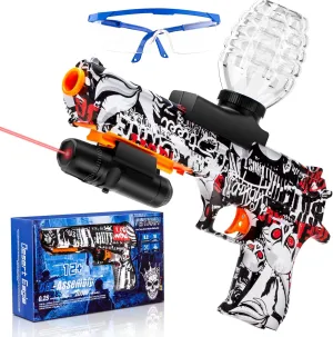 Gel Gun Blaster Automatic with Sight, Electric Top-Loading Gel Ball Splatter Blaster Gun for Enhanced Aiming, Splat Gun Water Drop for Outdoor Activities Team Shooting Games, Ages 14  (Red)