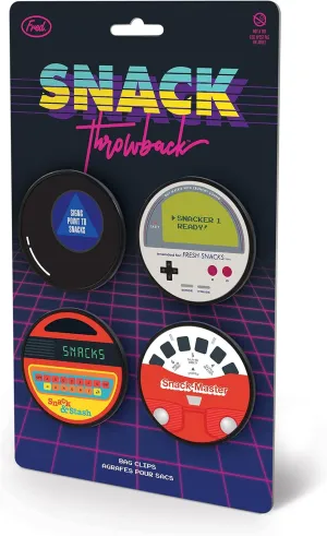Genuine Fred Snack Throwback Bag Clips, Assorted, set of 4