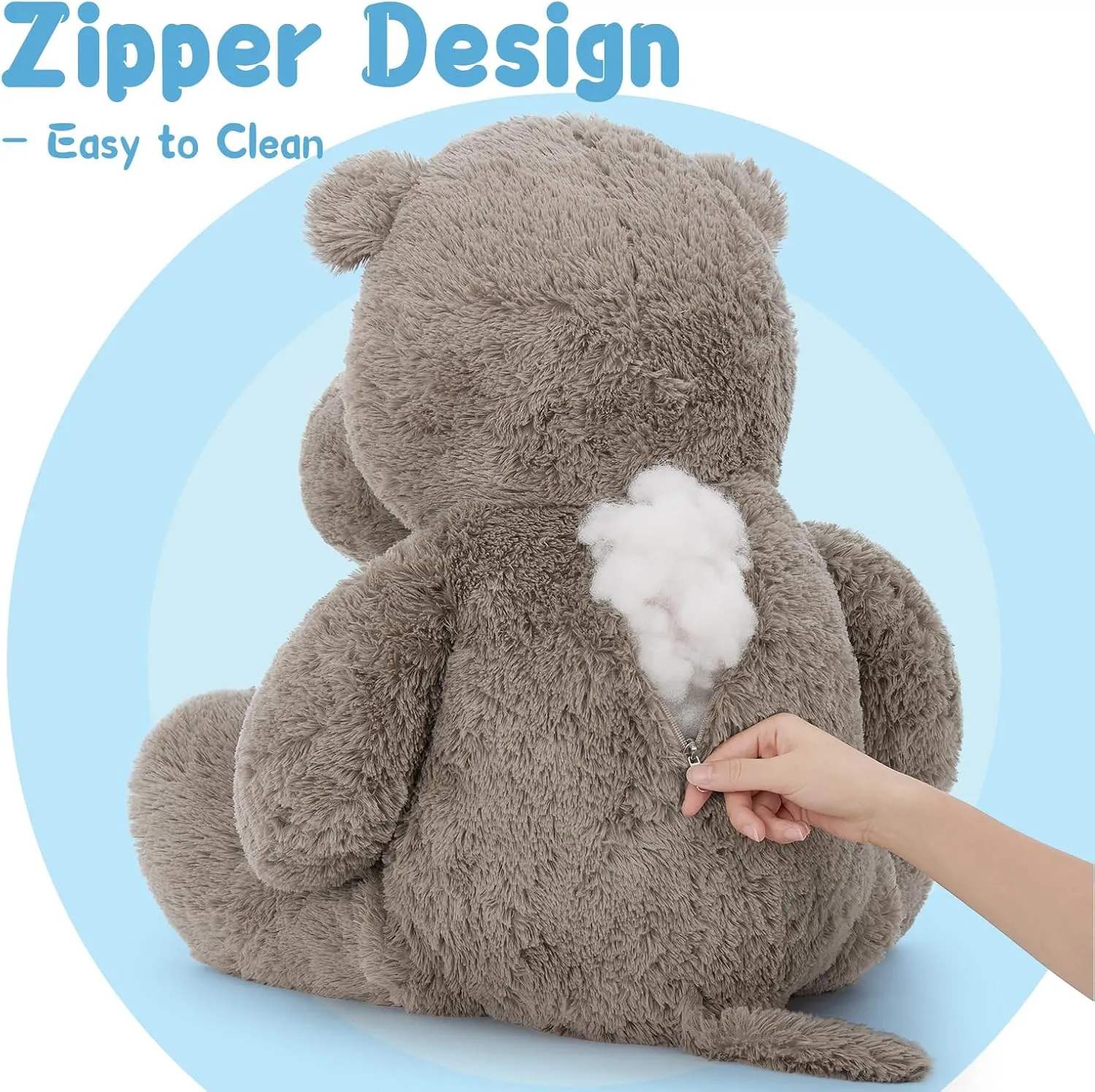 Giant Humongous Hippo Stuffed Animal, 36" Oversized Plush, Soft Hug Cute Jumbo Hippo Toy Plush Gift for Kids, Gray