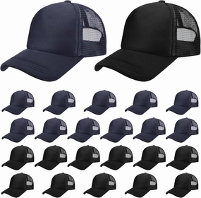 Giegxin 24 Pcs Trucker Hats Bulk Beach Hats for Men Mesh Back Ball Cap Rugged Classic Baseball Trucker Cap for Men and Women