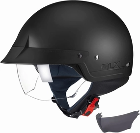GLX M14 Open Face Motorcycle Helmet - Matte Black, Small - DOT Approved