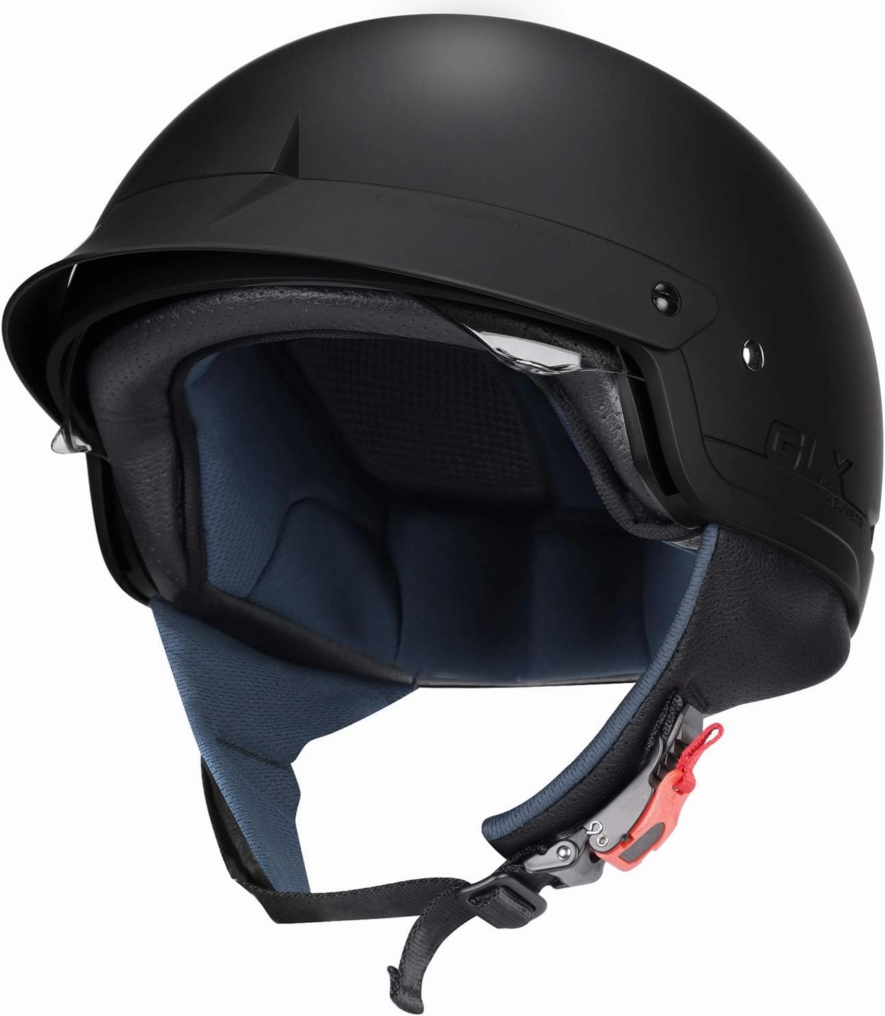 GLX M14 Open Face Motorcycle Helmet - Matte Black, Small - DOT Approved