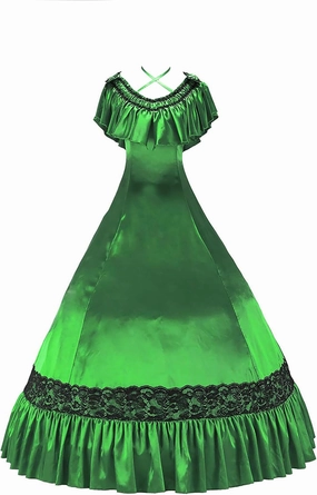 Gorgeous Herrlich Elegant Lolita Doll Neck Strap Lace Ball Gown Dress Green