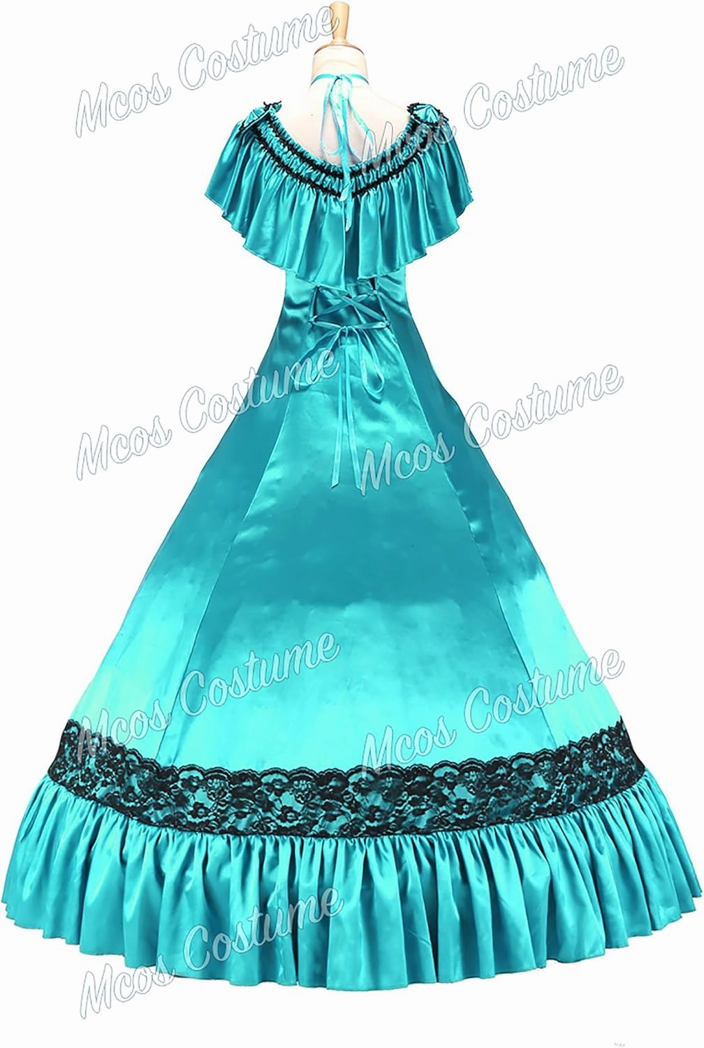Gorgeous Herrlich Elegant Lolita Doll Neck Strap Lace Ball Gown Dress Turquoise