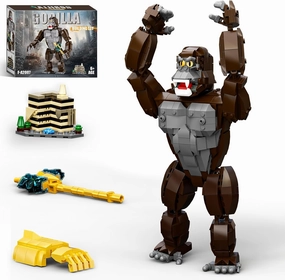 Gorilla Action Figure Building Blocks Set, Gorilla Building Kit, Replaceable Battle Axe, Gorilla Model for Boys 8-12, Gift for Home Décor and Office
