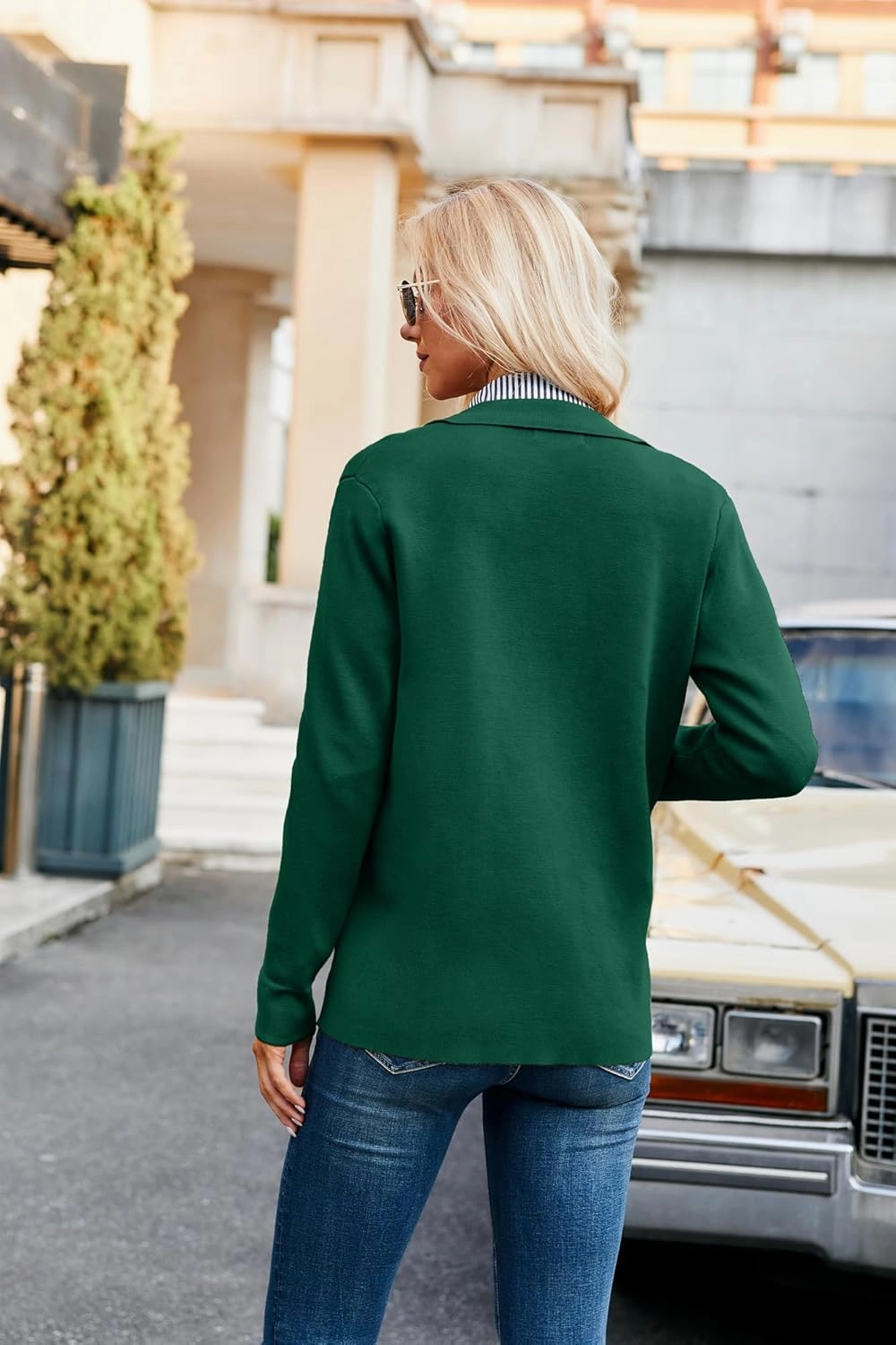 GRACE KARIN Women Casual Cardigan Knit Button Down Shirts Long Sleeve Shacket Jacket with Pockets