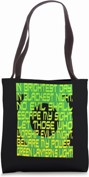 Green Lantern Oath Black Tote Bag