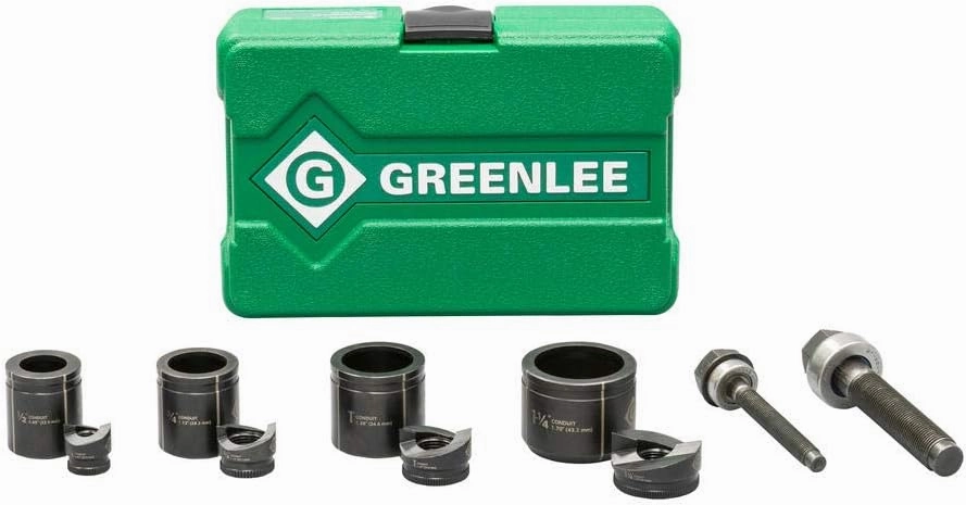 Greenlee 7235BB Slug-Buster 1/2" - 1-1/4" Manual Knockout Set for Use With KRW-1 High-Leverage Ratchet Wrench, Hole Punching Knockout Kit