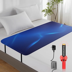 Grounding Mat for Bed, Earth Connected Mattress Cover Grounding Pad Grounded Kit, Grounded Cord Included, Black (Full 27"x54")