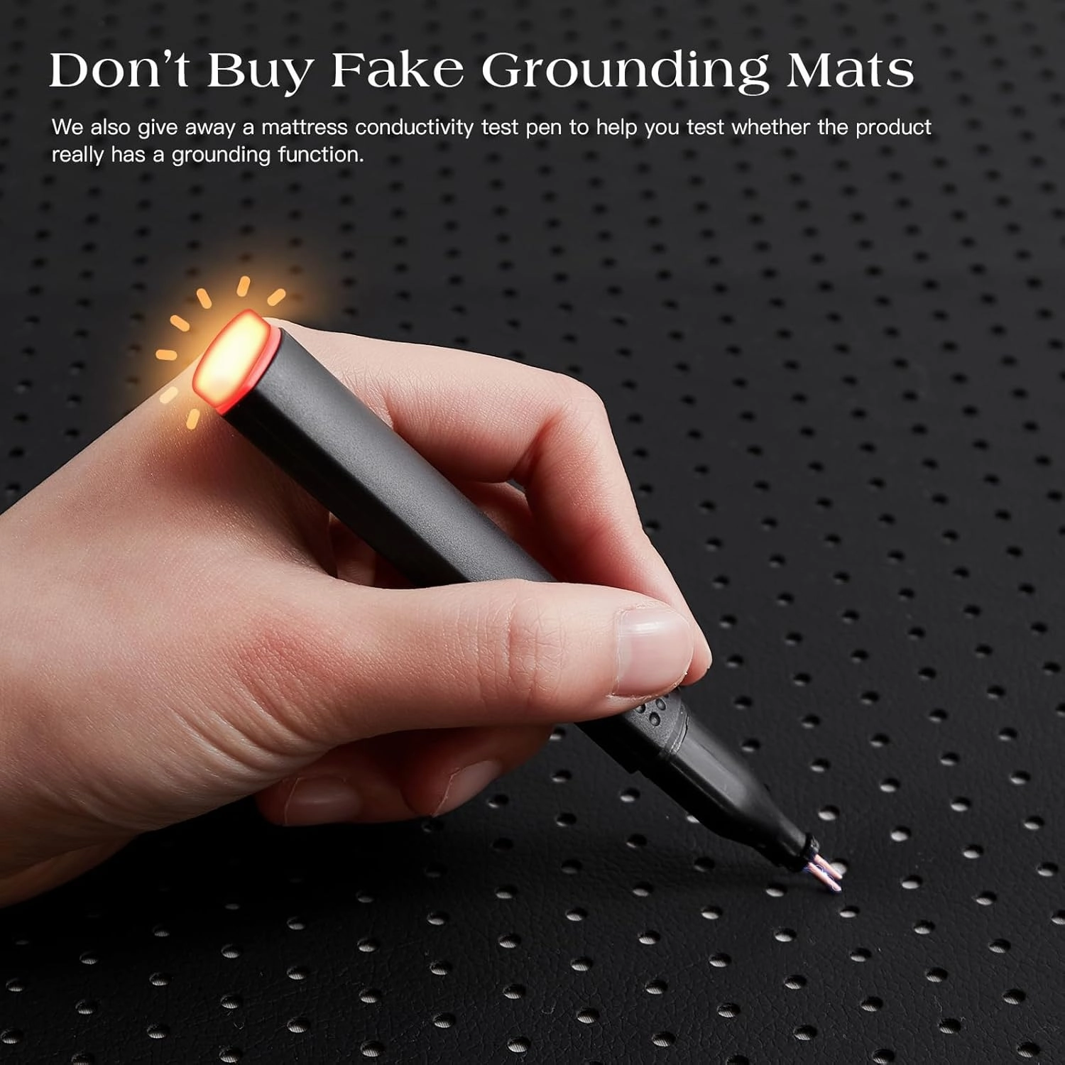 Grounding Mat for Bed, Earth Connected Mattress Cover Grounding Pad Grounded Kit, Grounded Cord Included, Black (Full 27"x54")