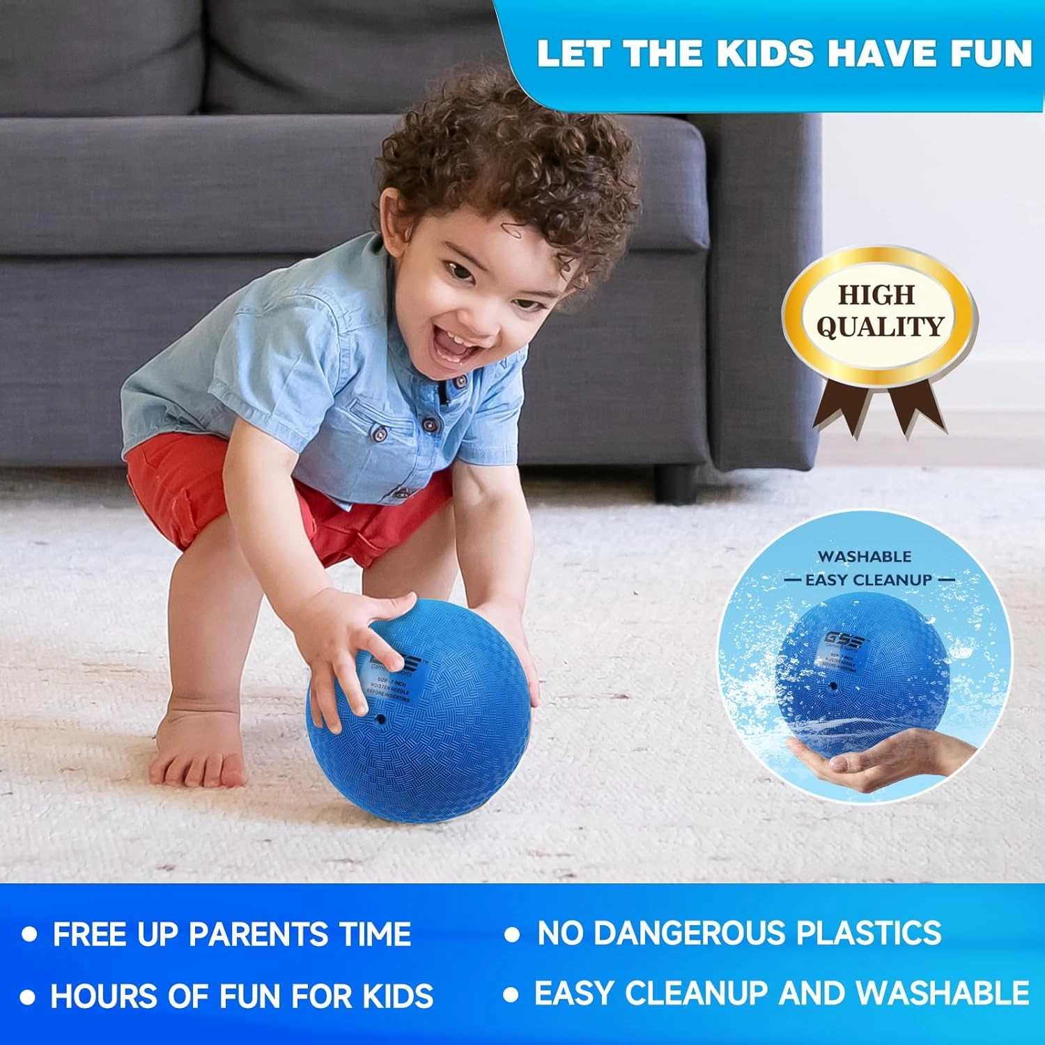 GSE Games & Sports Expert 7"/8.5"/10" Inflatable Playground Ball, Kickball, Bouncy Dodge Ball, Handball for Kids/Adults, Perfect for Recess Ball Games, Gym, Yoga Exercises, Schools Sports Activities