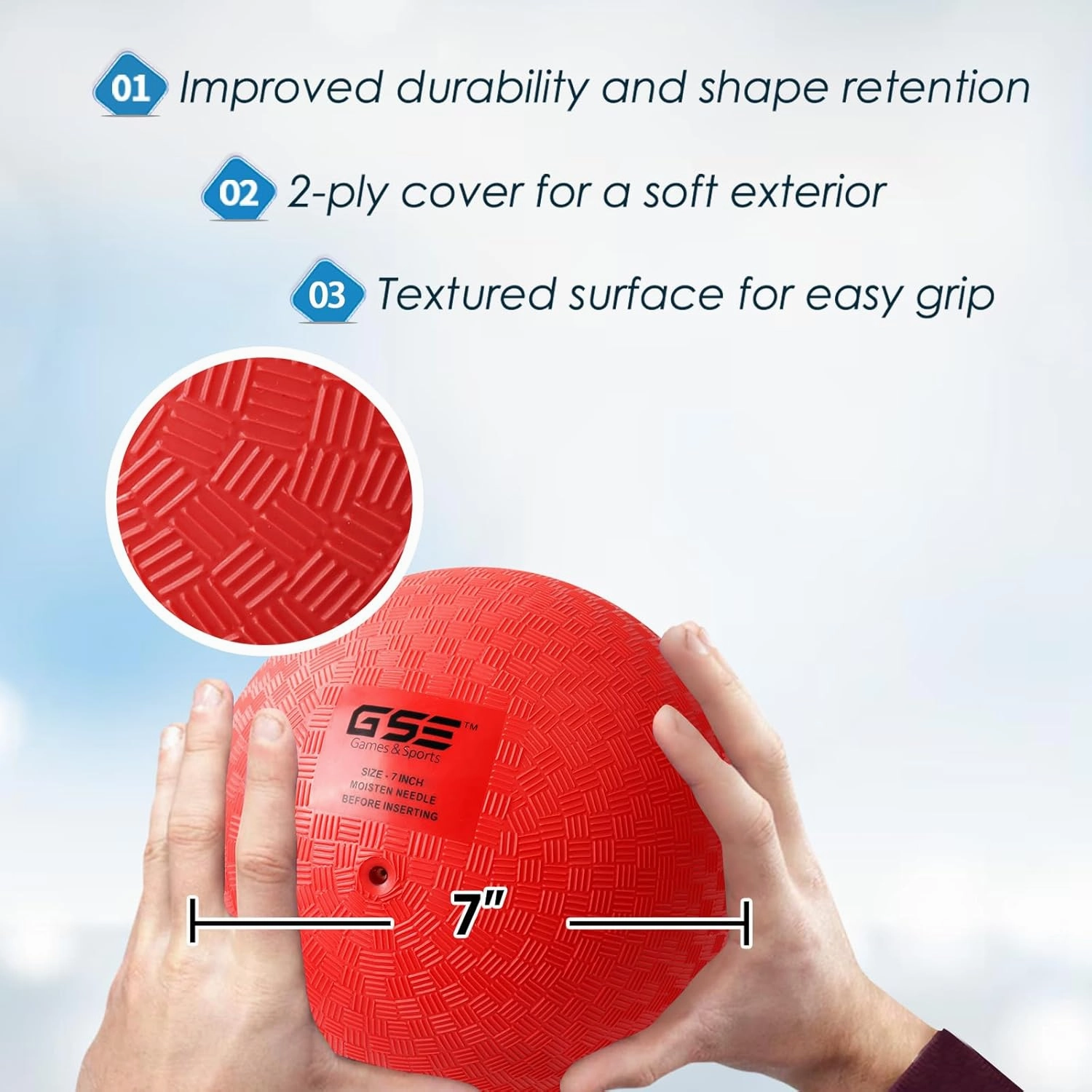 GSE Games & Sports Expert 7"/8.5"/10" Inflatable Playground Ball, Kickball, Bouncy Dodge Ball, Handball for Kids/Adults, Perfect for Recess Ball Games, Gym, Yoga Exercises, Schools Sports Activities