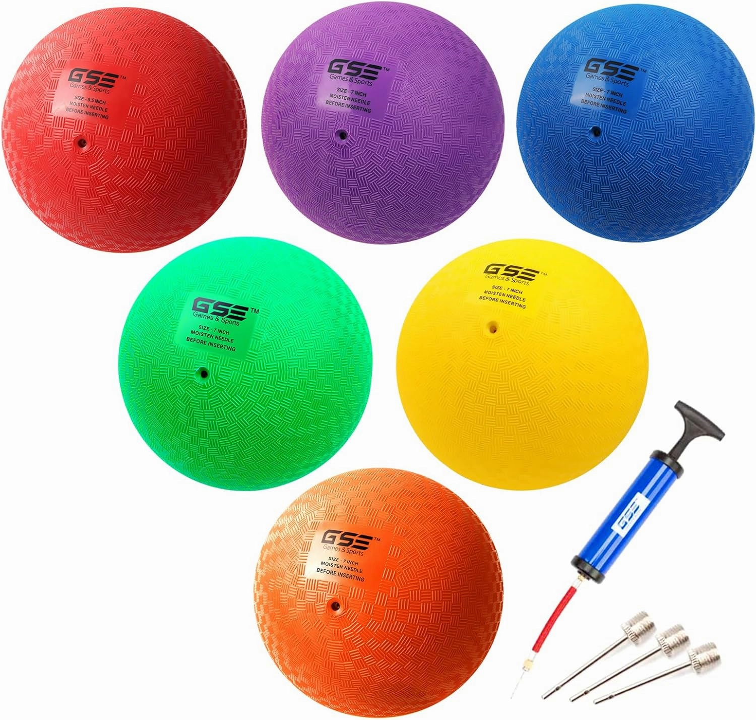 GSE Games & Sports Expert 7"/8.5"/10" Inflatable Playground Ball, Kickball, Bouncy Dodge Ball, Handball for Kids/Adults, Perfect for Recess Ball Games, Gym, Yoga Exercises, Schools Sports Activities