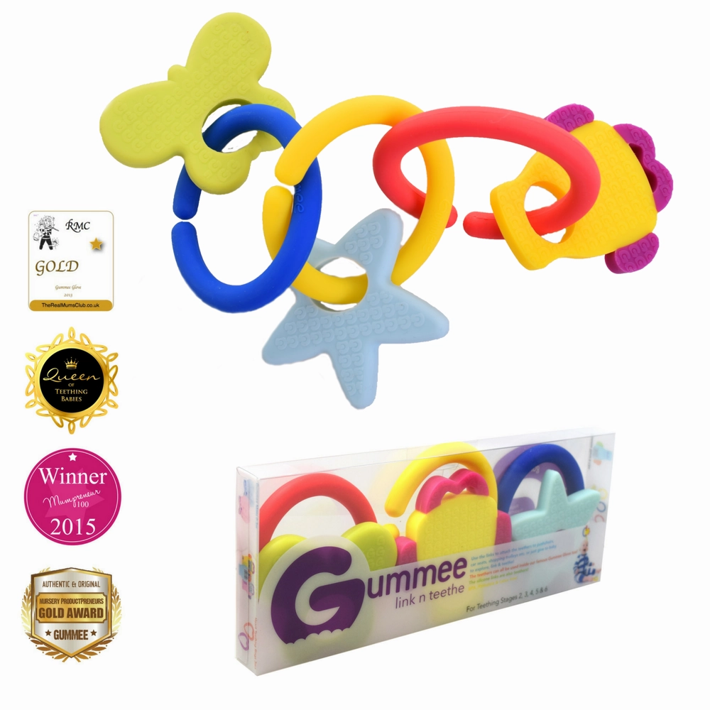Gummee Deluxe Pack-Gummee Glove Black and White and Link N Teethe
