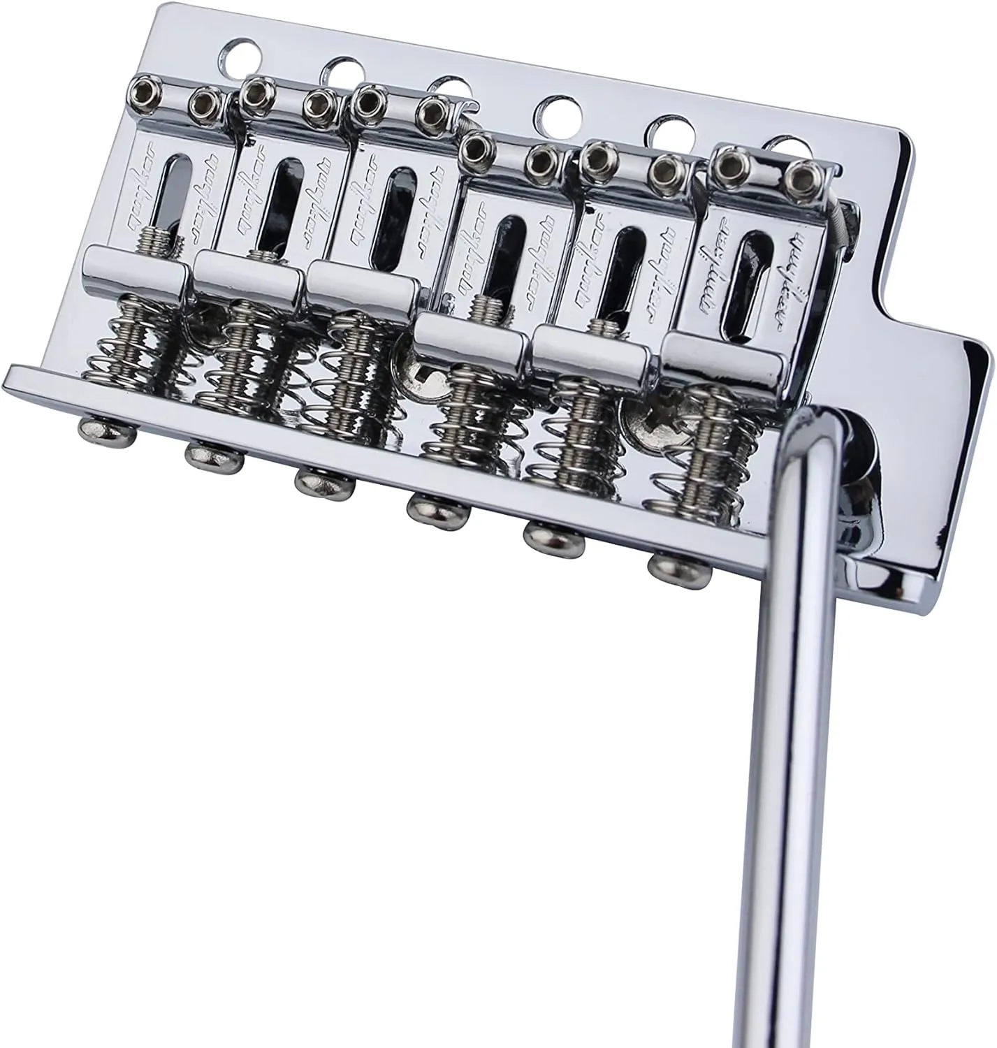 Guyker Tremolo Bridge Vintage Bent Steel Saddles and Zinc Block Compatible with Start ST Electric Guitar (GG-1004, Chrome)