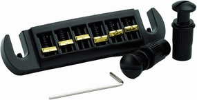 Guyker Guitar Bridge String Spacing 10.5mm, Zinc Alloy Dual-Tone Adjustable Wraparound Tune O Matic Bridge Tailpiece with Studs for 6 String Les Paul LP SG Electric Guitar (GM001, Black)