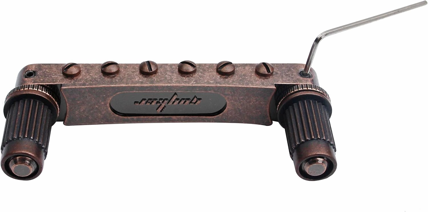 Guyker Guitar Tune-O-Matic Roller Saddle Bridge Replacement Part Compatible with Gibson Les Paul LP SG Style 6 String Electric Guitar - GM005, Bronze