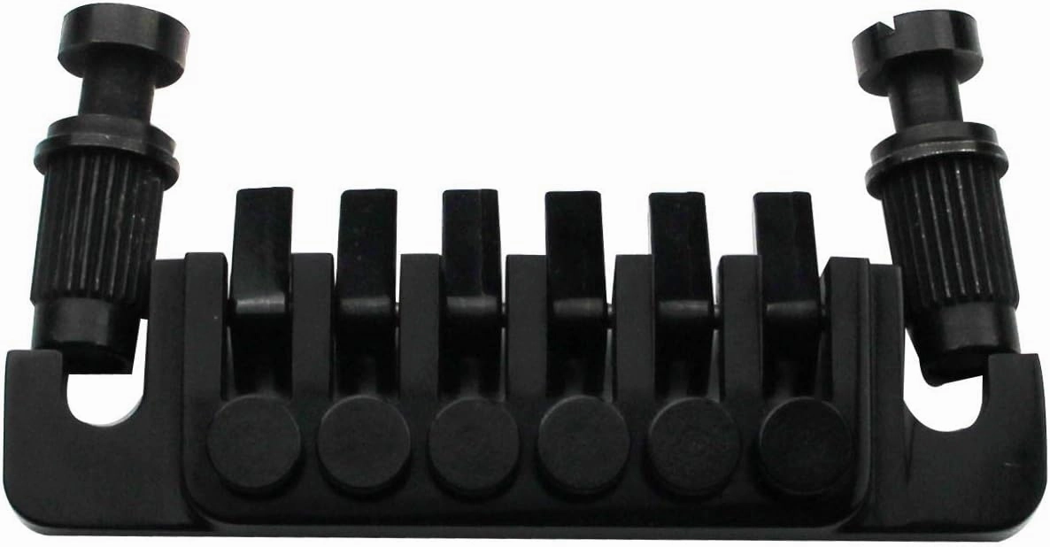 Guyker LP Guitar Tune-O-Matic Roller Saddle Bridge GM005   Vintage TP-6 Tailpiece Stop Bar Lock Combo Replacement Compatible with Les Paul LP 6 Strings Electric Guitar, Black
