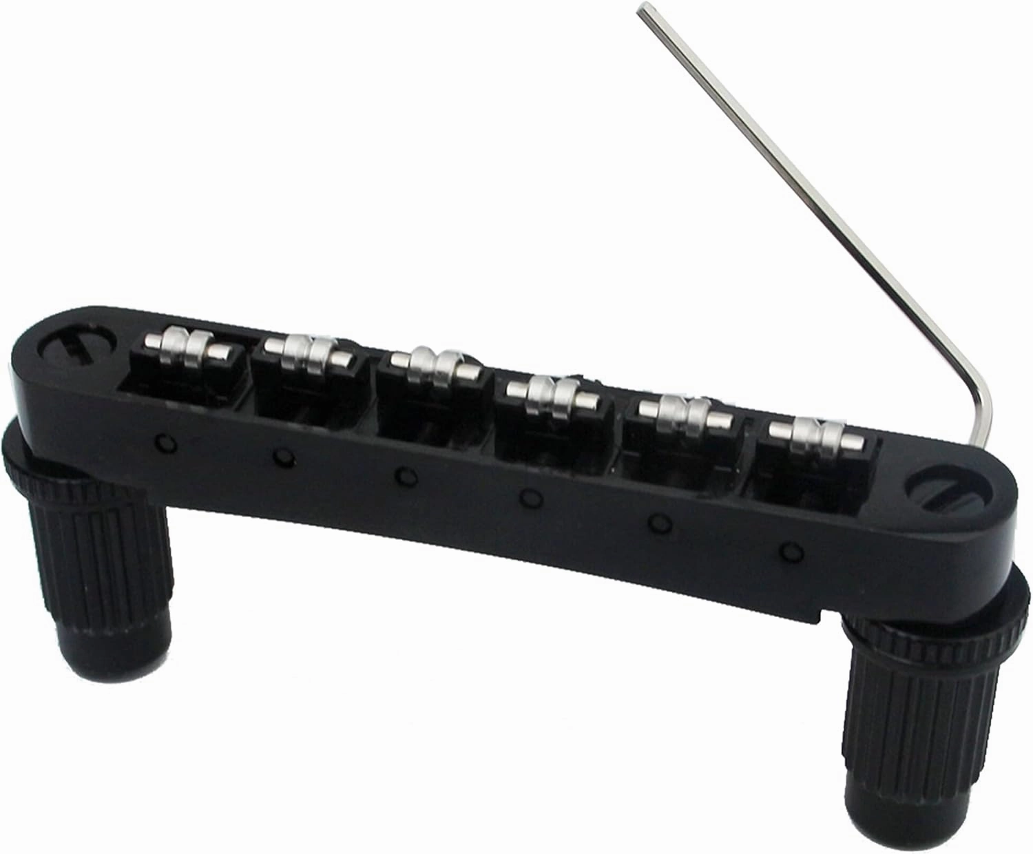 Guyker LP Guitar Tune-O-Matic Roller Saddle Bridge GM005   Vintage TP-6 Tailpiece Stop Bar Lock Combo Replacement Compatible with Les Paul LP 6 Strings Electric Guitar, Black
