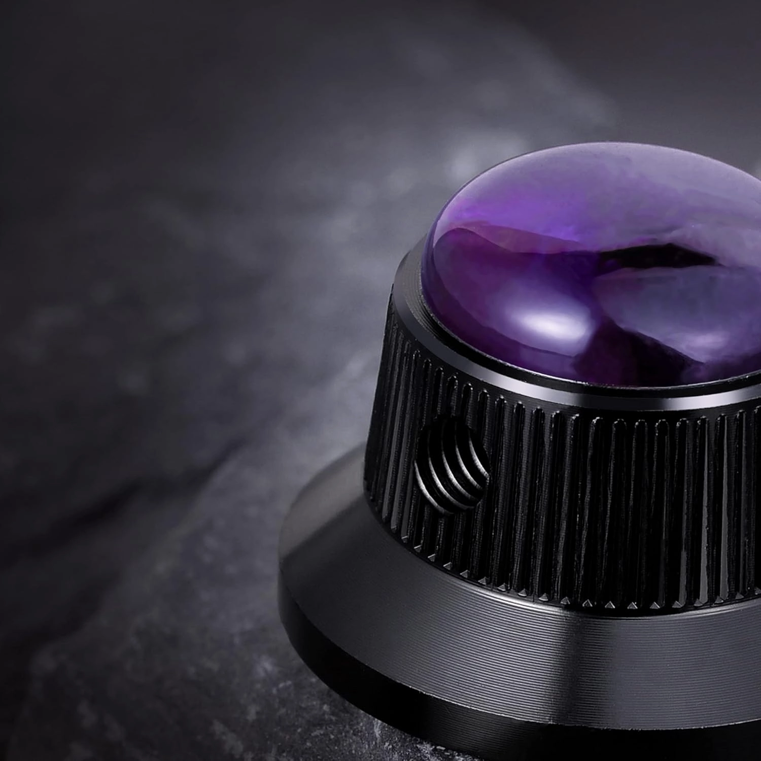 Guyker Top Hat Guitar Bass Potentiometer Control Knobs with 6mm Dia. Shaft Pots - 3PCS Aluminium Alloy Bell Speed Tone Volume Knob for Electric Guitar or Precision Bass, Amethyst Stone Top