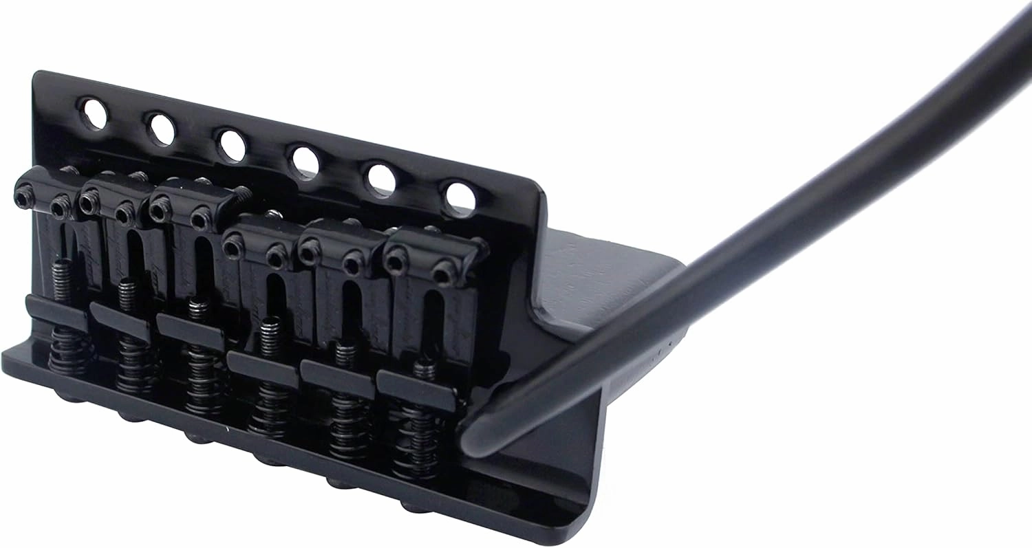 Guyker Tremolo Bridge Vintage Bent Steel Saddles and Zinc Block Compatible with Start ST Electric Guitar (GG-1004, Black)