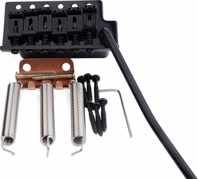 Guyker Tremolo Bridge Vintage Bent Steel Saddles and Zinc Block Compatible with Start ST Electric Guitar (GG-1004, Black)