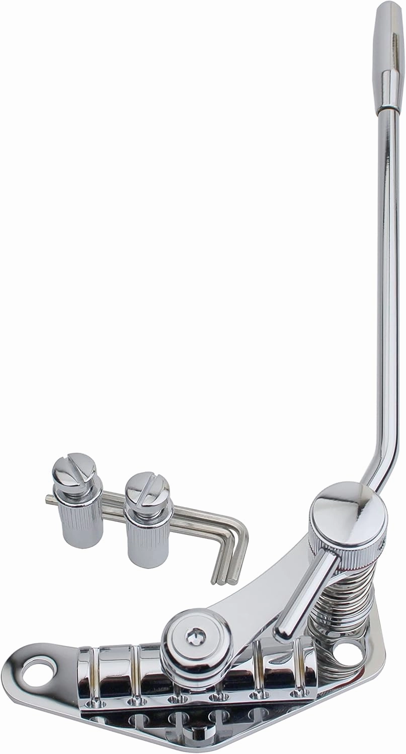 Guyker Tune-O-Matic Style Electric Guitar Bridge Stop Bar Tailpiece Tremolo Compatible with LP SG Guitars TM85, Chrome