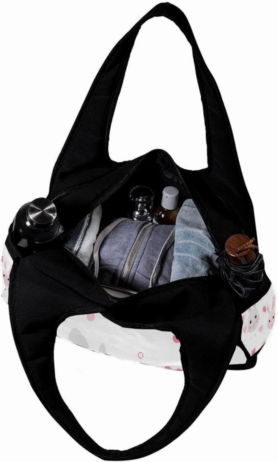 Gym Bag for Women,Small Gym Bag for Men,Bunny Face and Heart,Overnight Bag