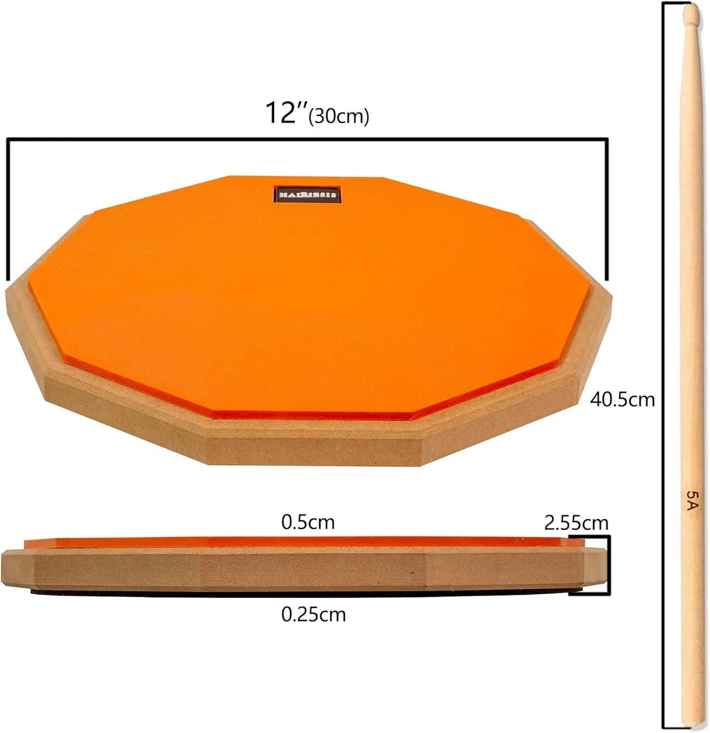 HAIRIESIS Snare Drum Practice Pad,12-Inch Practice Drum Pad,Double Sided Silent Drum Pad and Sticks,Drum Pads Carry Bag