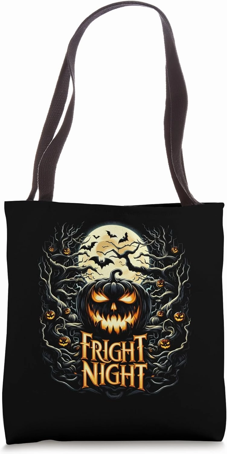 Halloween Pumpkin Jack O Lantern Face Fright Night Tote Bag