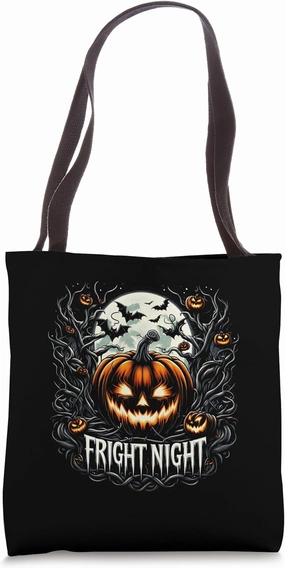 Halloween Pumpkin Jack O Lantern Face Fright Night Tote Bag