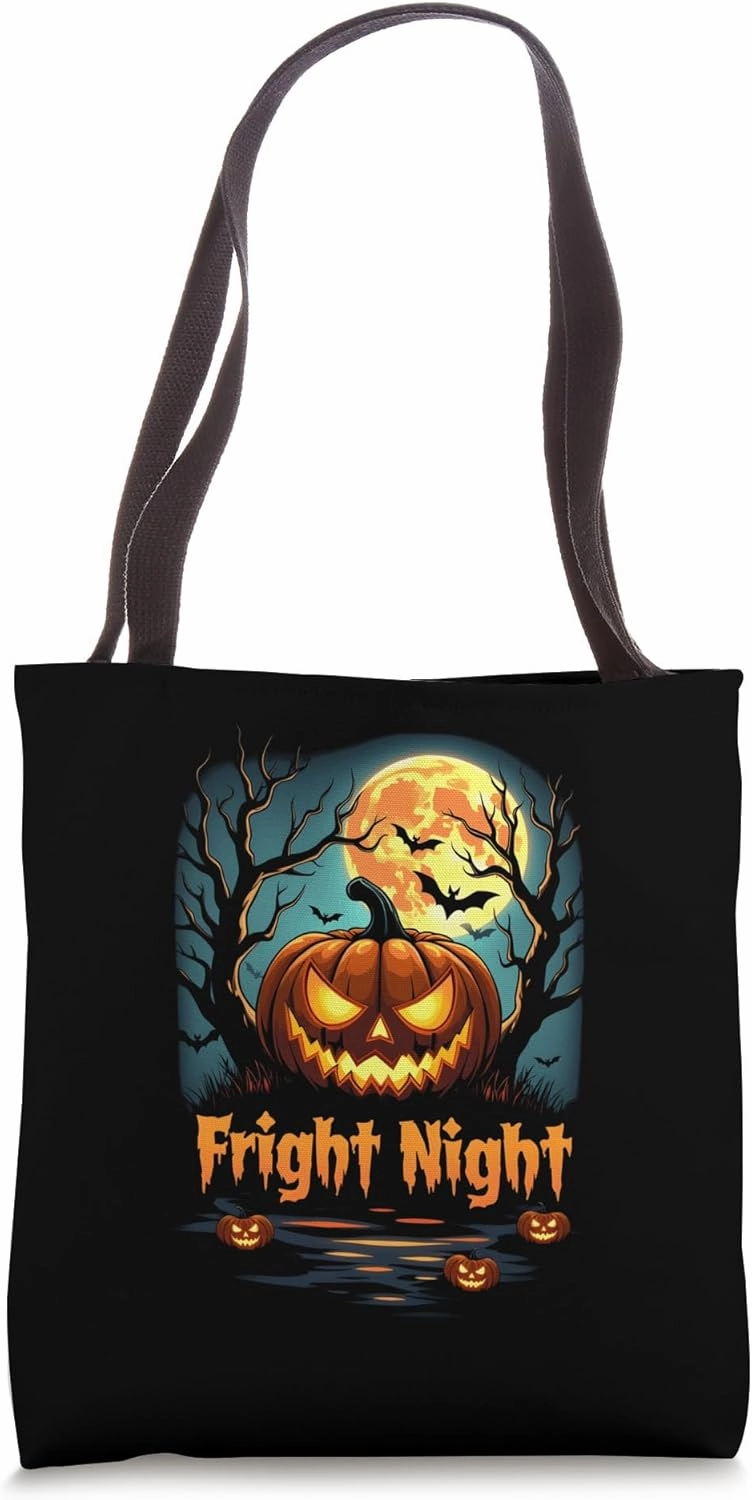 Halloween Pumpkin Jack O Lantern Fright Night Moon Tote Bag
