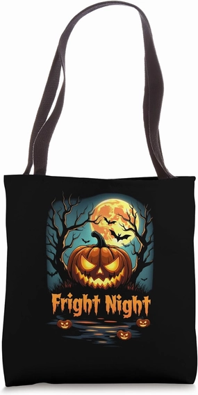 Halloween Pumpkin Jack O Lantern Fright Night Moon Tote Bag