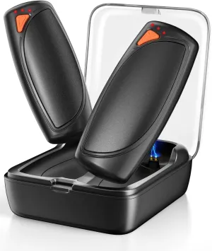 Hand Warmers Rechargeable with Charge Case, 2 Packs 14,000mAh Electric Hand Warmer Battery Powered Dual Sided Reusable Long Battery Life Portable Pocket Heater Gifts for Men Women Golf, Hunting Gear